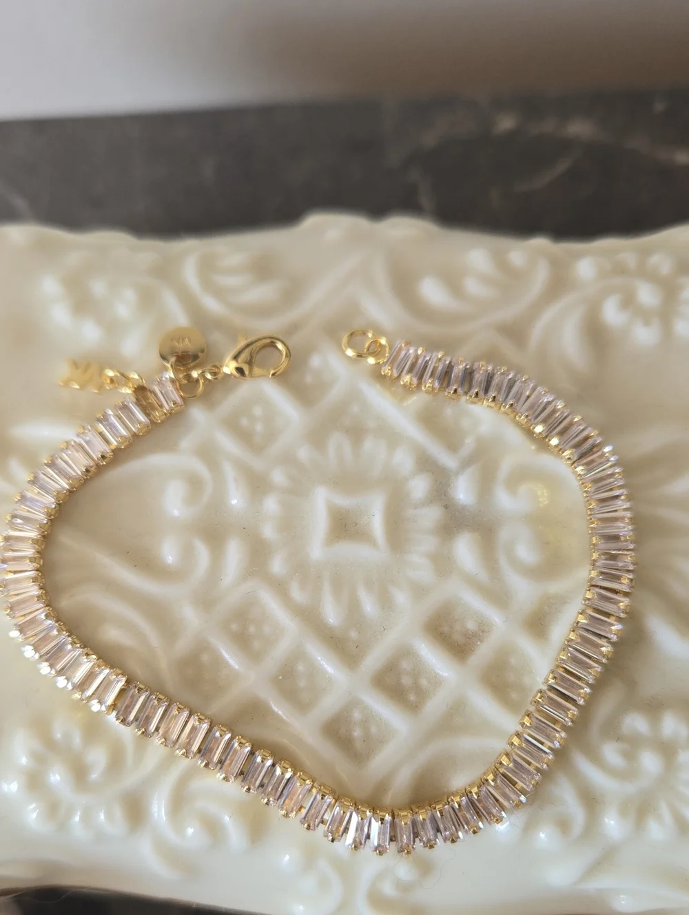 Michael Kors Gold Crystal Baguette Bracelet - Women Jewelry